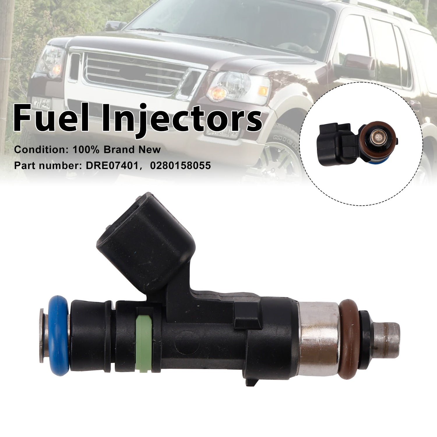 Mercury Mountaineer Ford Explorer DRE07401 Fuel Injectors 0280158055