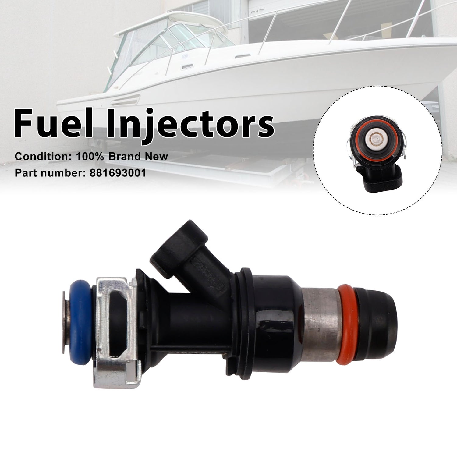 MERCRUISER 8.1L 496 CID V8 GM Engines 881693001 Fuel Injectors