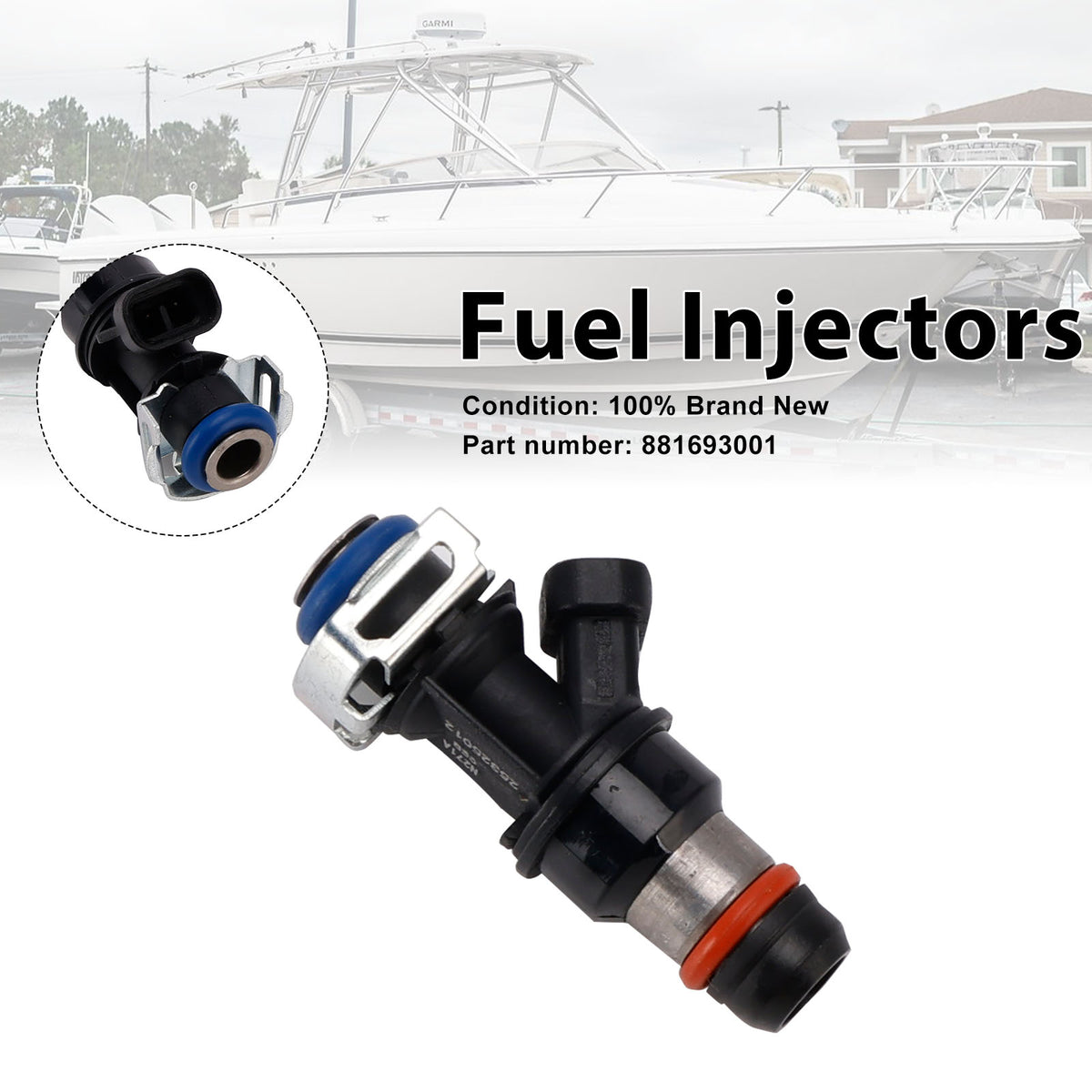 MERCRUISER 8.1L 496 CID V8 GM Engines 881693001 Fuel Injectors