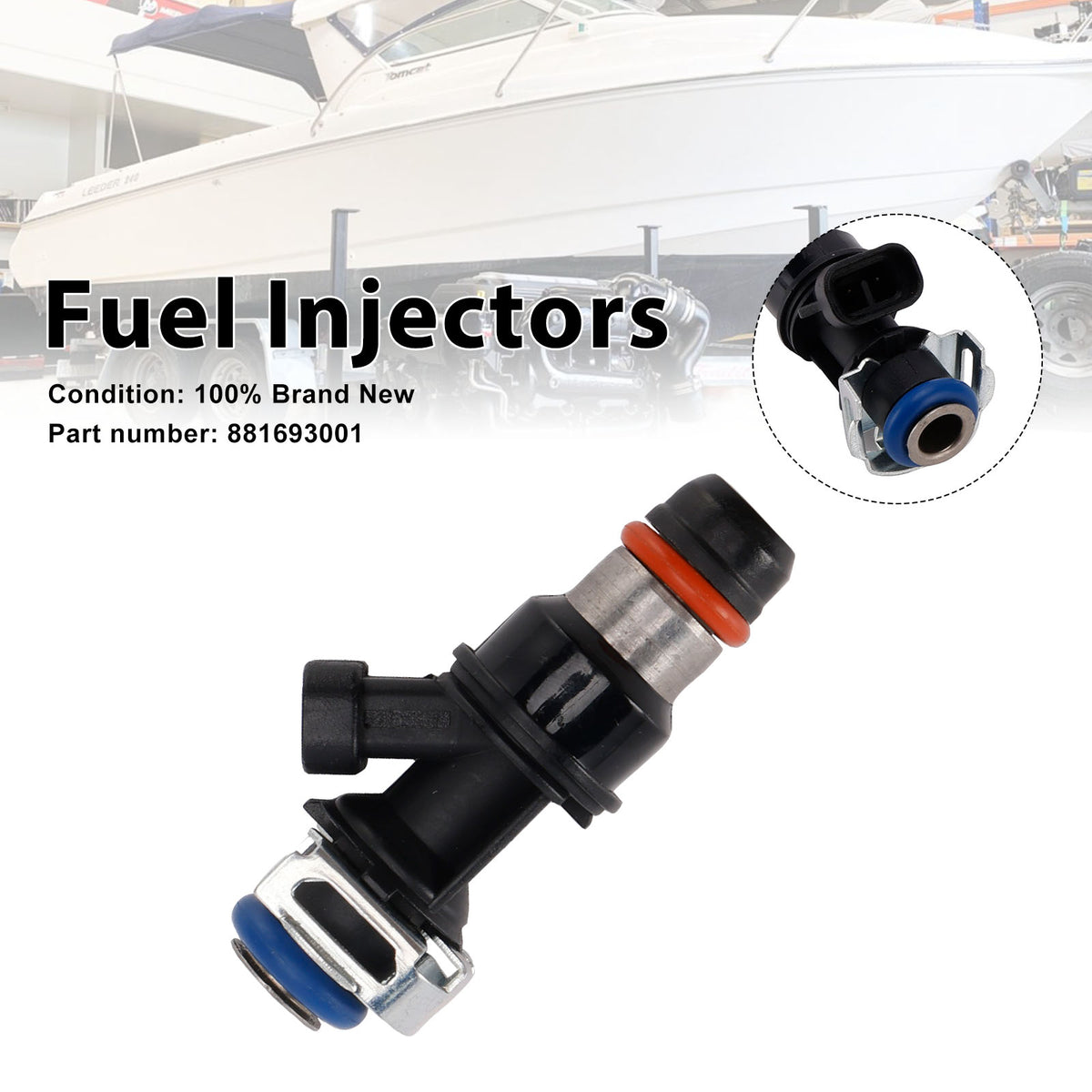 MERCRUISER 8.1L 496 CID V8 GM Engines 881693001 Fuel Injectors