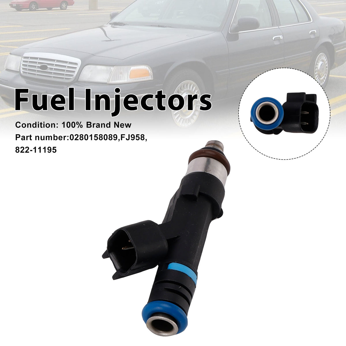 Mercury Grand Marquis Ford Lincoln 822-11195 Fuel Injectors 0280158089