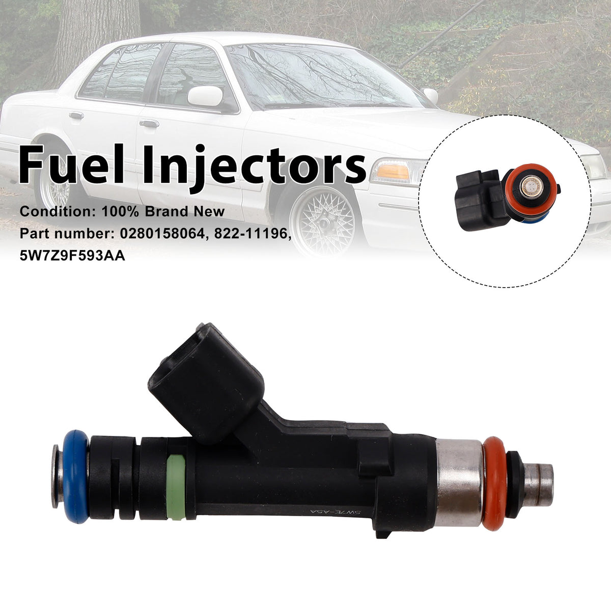 Mercury Grand Marquis Ford 5W7Z9F593AA Fuel Injectors 0280158064