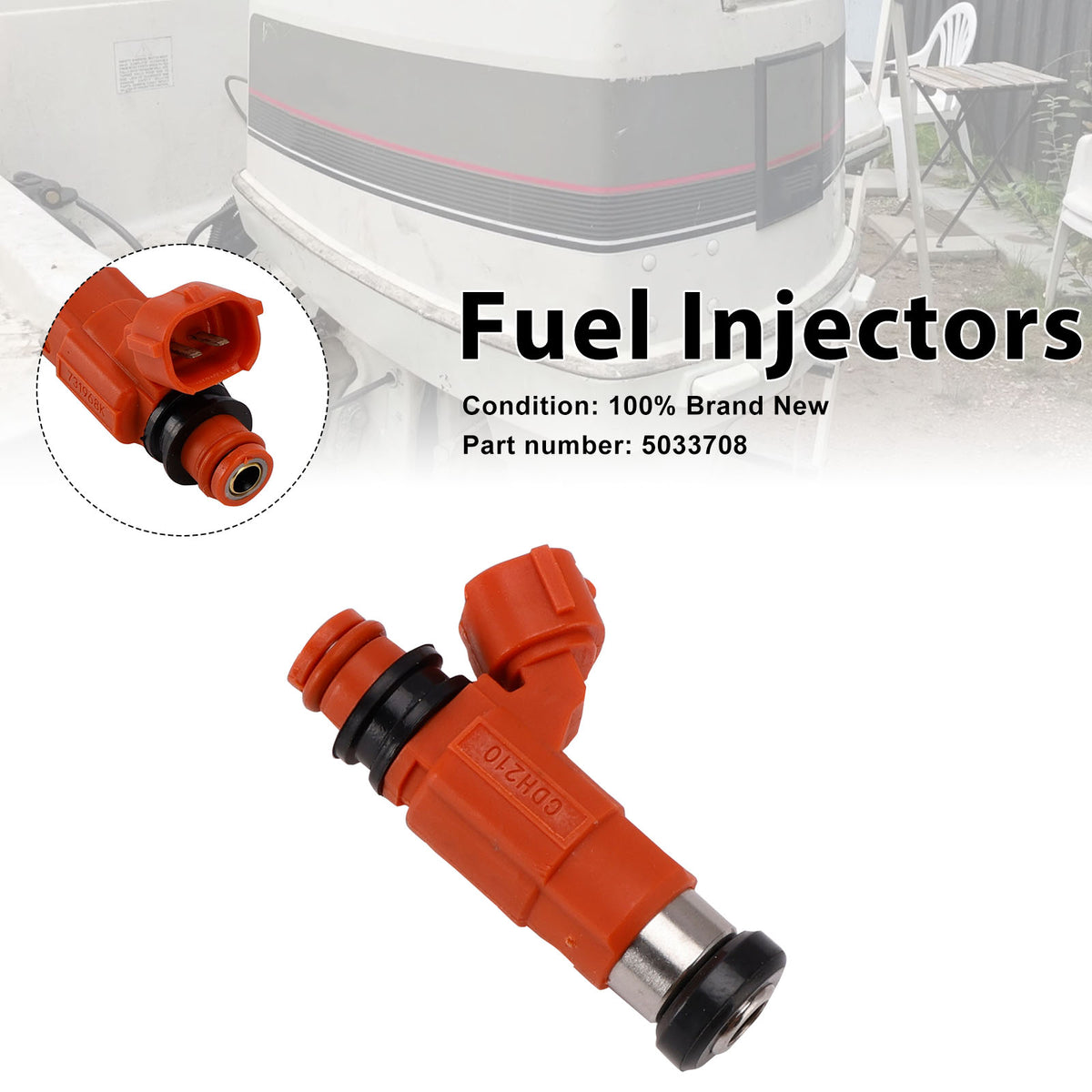 Outboard Moto 90-115-140 HP 2003-2006 Fuel Injectors 5033708