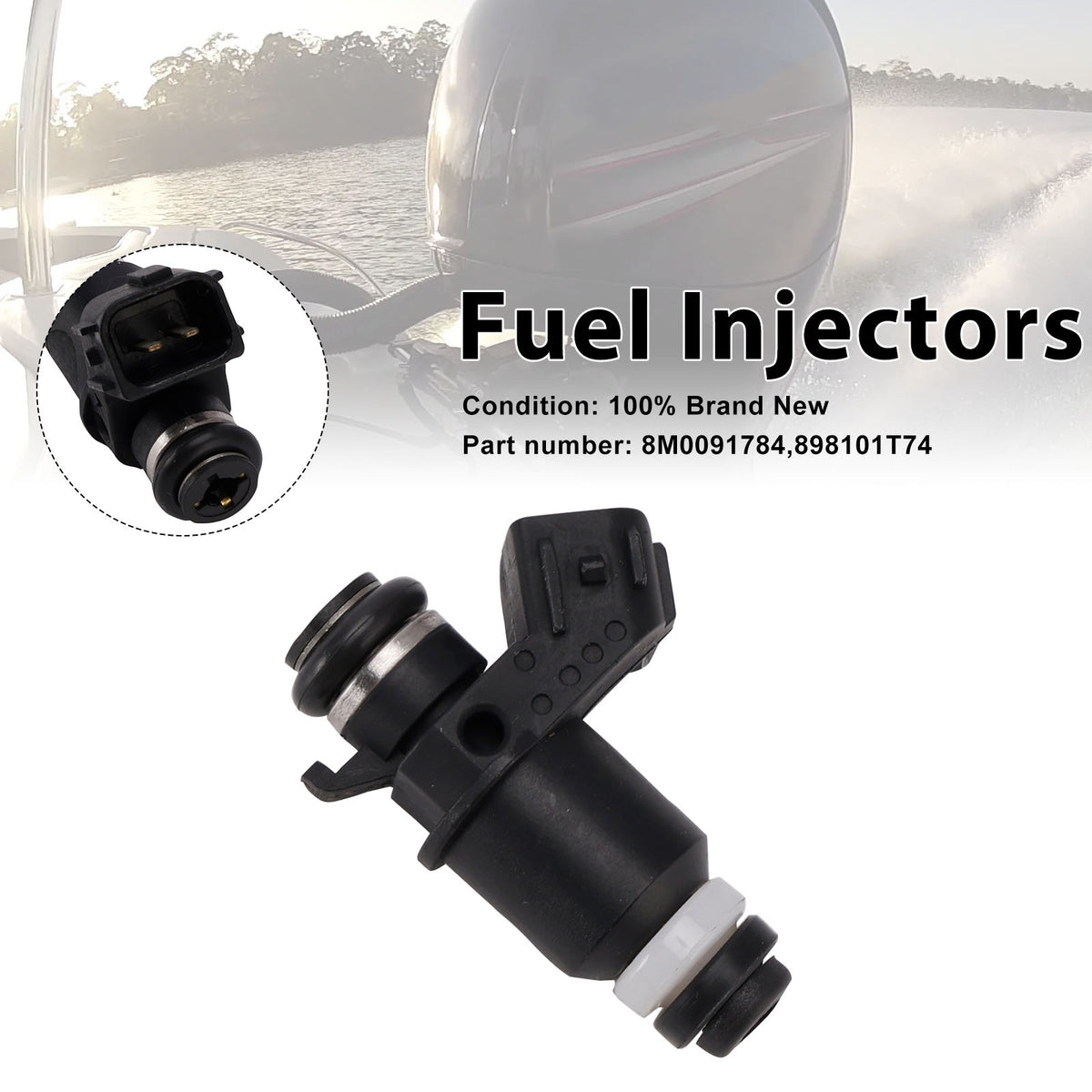 Mercury Mariner Outboard 25HP 30HP 8M0091784 Fuel Injectors 898101T74