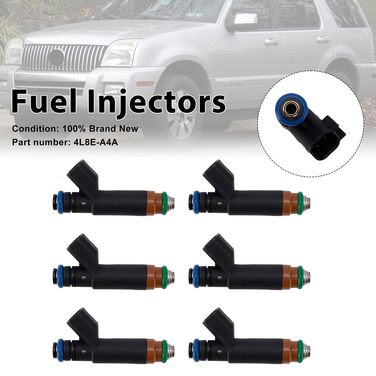 Mercury Mariner Ford Taurus Explorer 6PC 4L8E-A4A Fuel Injectors