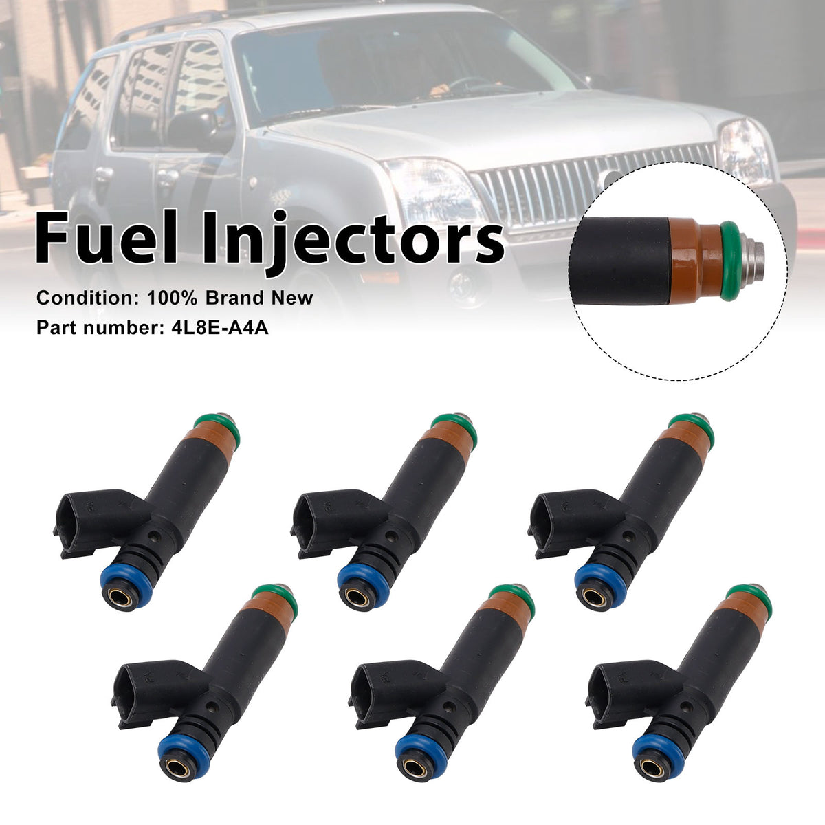 Mercury Mariner Ford Taurus Explorer 6PC 4L8E-A4A Fuel Injectors