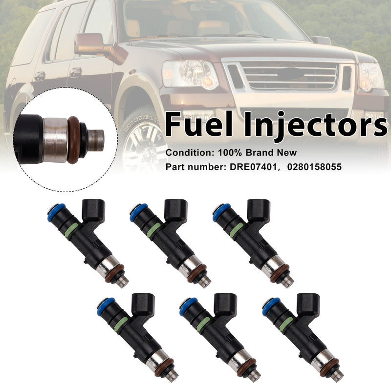 Mercury Mountaineer Ford Explorer 6PC DRE07401 Fuel Injectors 0280158055