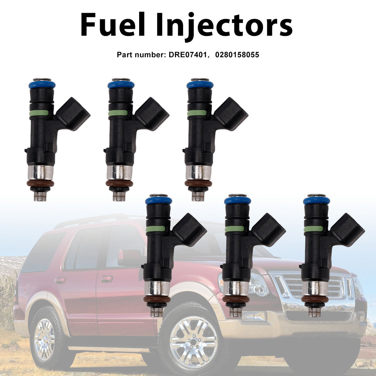 Mercury Mountaineer Ford Explorer 6PC DRE07401 Fuel Injectors 0280158055