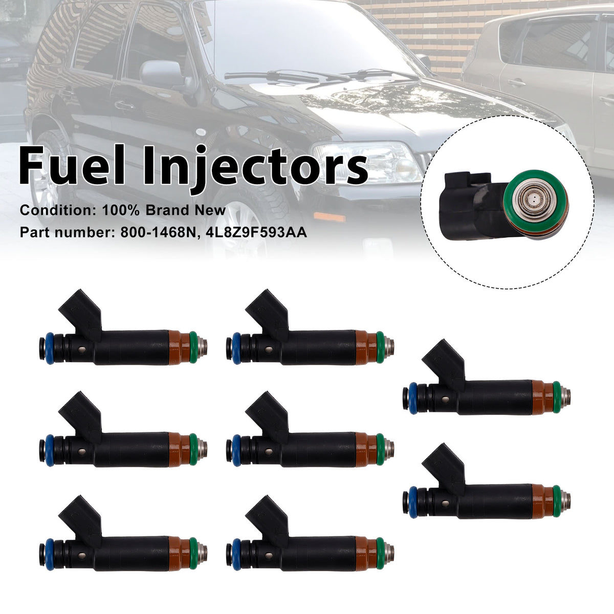 Mercury Mariner Ford Explorer 8PC 800-1468N Fuel Injectors 4L8Z9F593AA