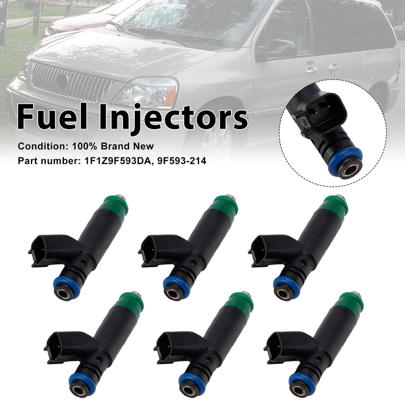 Mercury Monterey Ford Freestar 6PC 1F1Z9F593DA Fuel Injectors 9F593-214