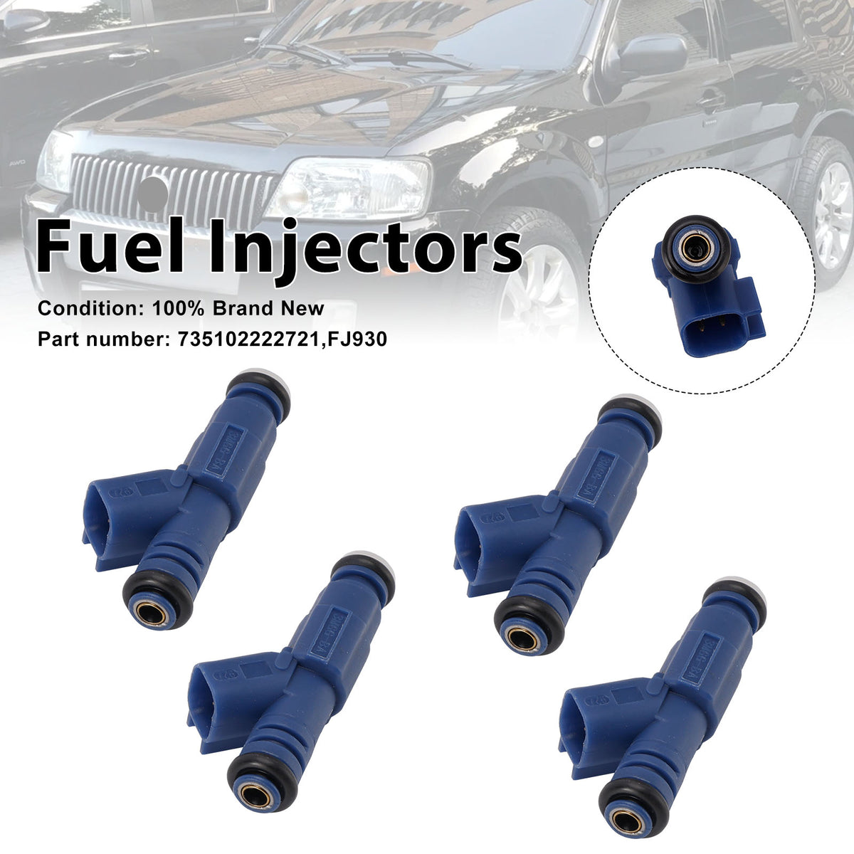 Mercury Mariner Ford Mazda Tribute 4PC FJ930 Fuel Injectors 735102222721
