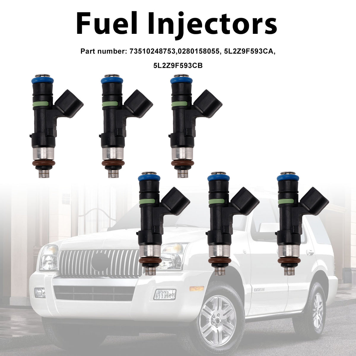 Mercury Mountaineer Ford Explorer 6PC 0280158055 Fuel Injectors 5L2Z9F593CA