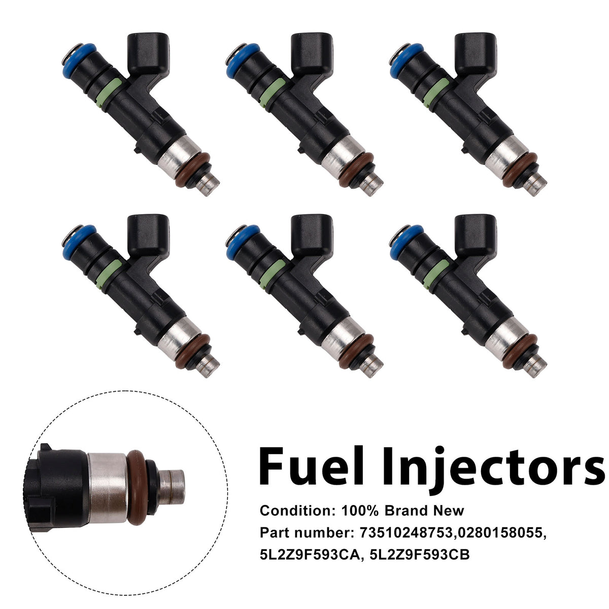 Mercury Mountaineer Ford Explorer 6PC 0280158055 Fuel Injectors 5L2Z9F593CA