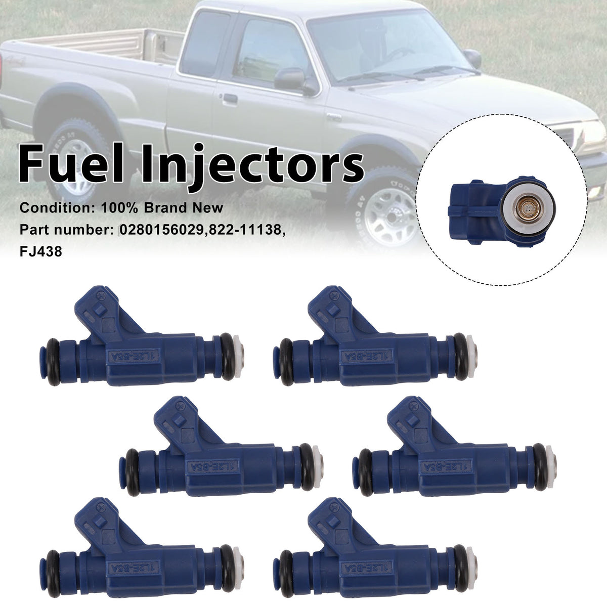 Mercury Mountaineer Ford Ranger Explorer 6PC 822-11138 Fuel Injectors ?0280156029