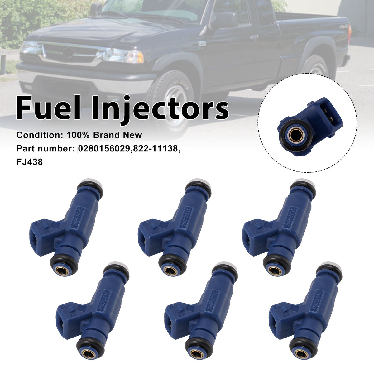 Mercury Mountaineer Ford Ranger Explorer 6PC 822-11138 Fuel Injectors ?0280156029