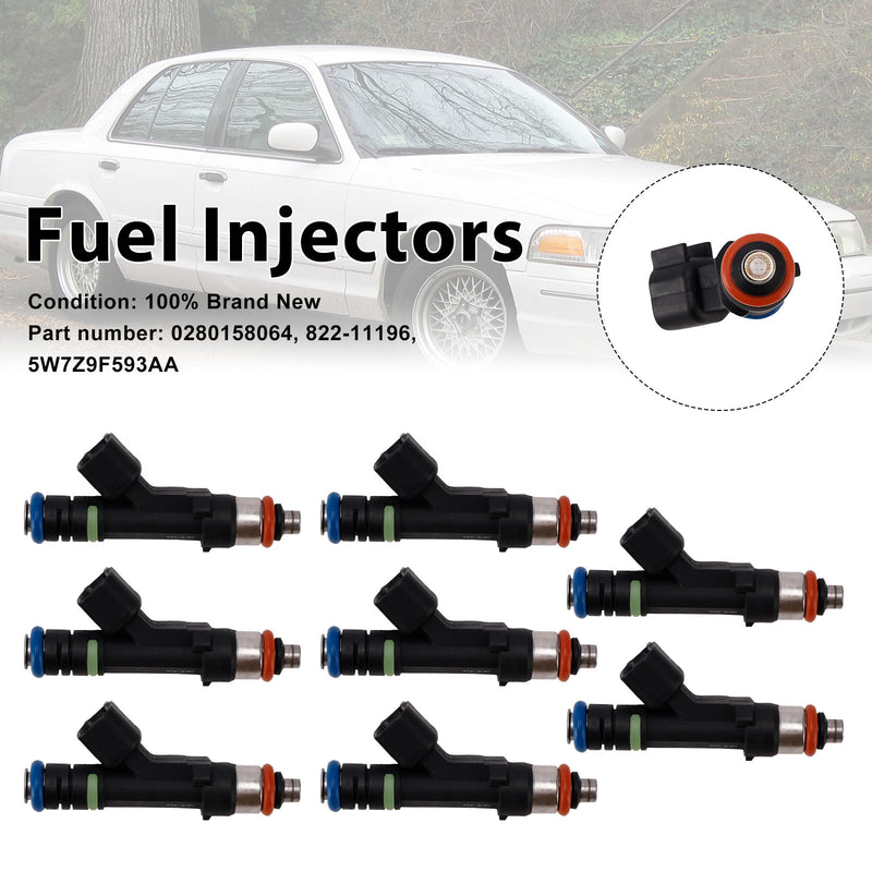Mercury Grand Marquis Ford 8PC 5W7Z9F593AA Fuel Injectors 0280158064