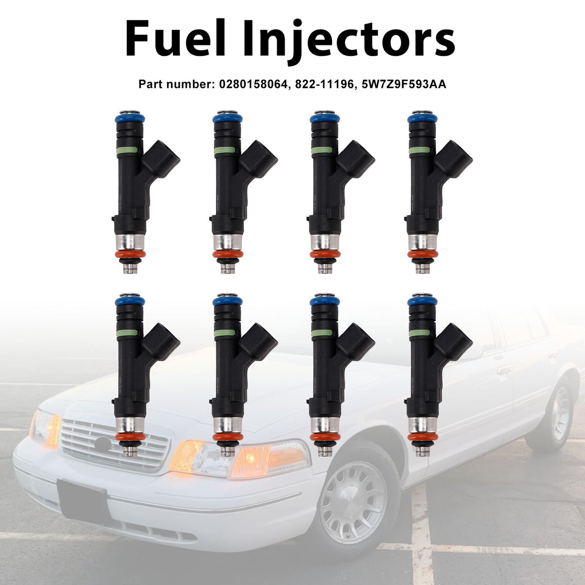 Mercury Grand Marquis Ford 8PC 5W7Z9F593AA Fuel Injectors 0280158064