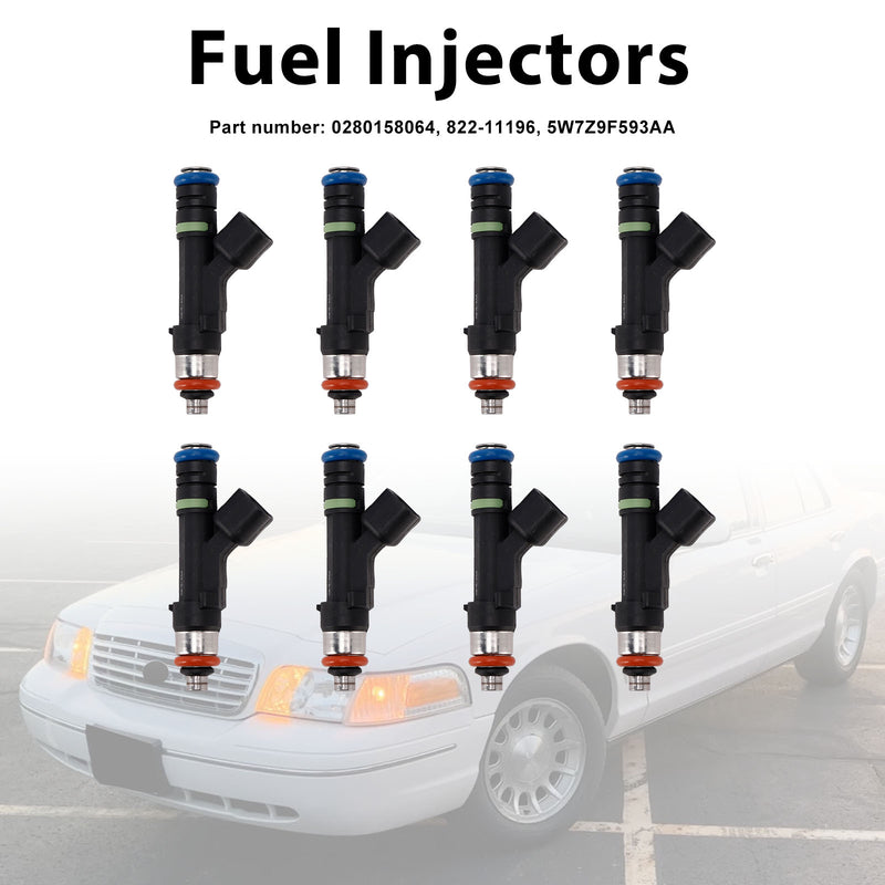 Mercury Grand Marquis Ford 8PC 5W7Z9F593AA Fuel Injectors 0280158064