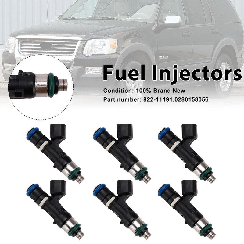 Mercury Mountaineer Ford 6PC 822-11191 Fuel Injectors 0280158056