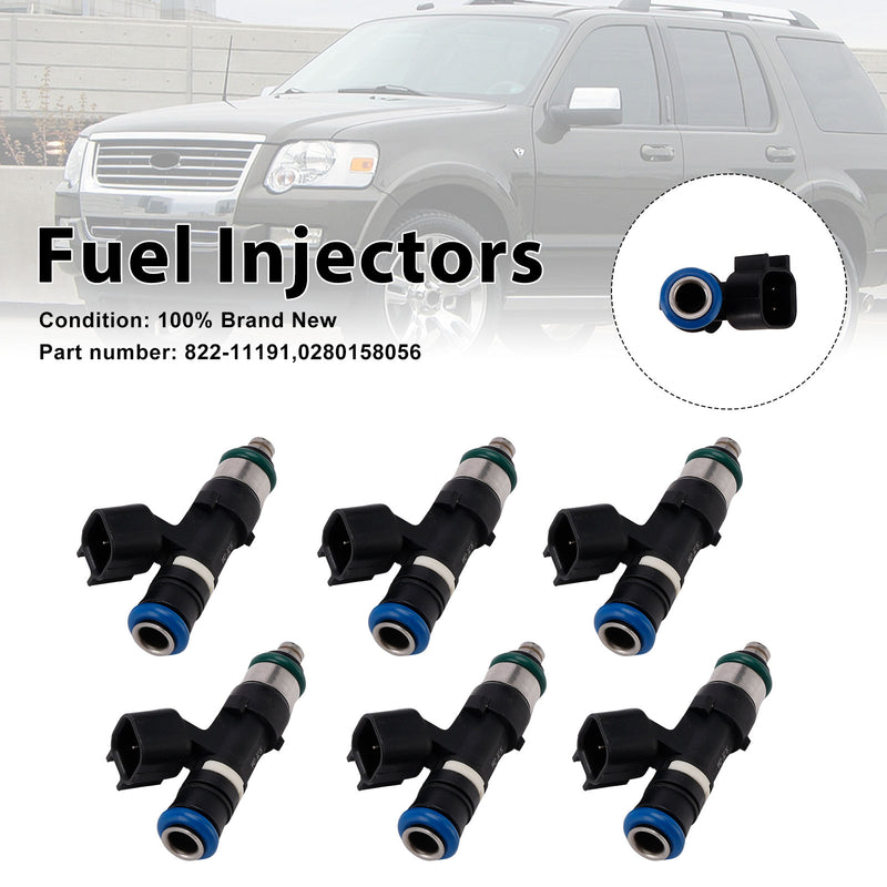 Mercury Mountaineer Ford 6PC 822-11191 Fuel Injectors 0280158056