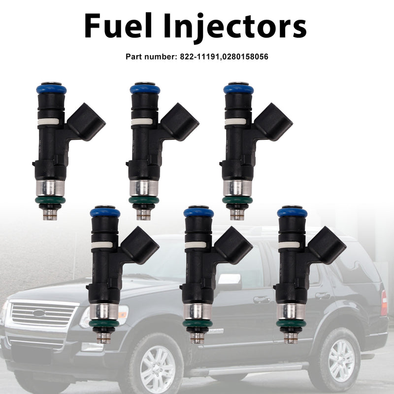 Mercury Mountaineer Ford 6PC 822-11191 Fuel Injectors 0280158056