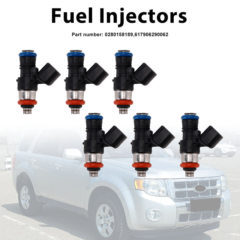 Mercury Mariner Ford 3.0L 6PC 617906290062 Fuel Injectors 0280158189
