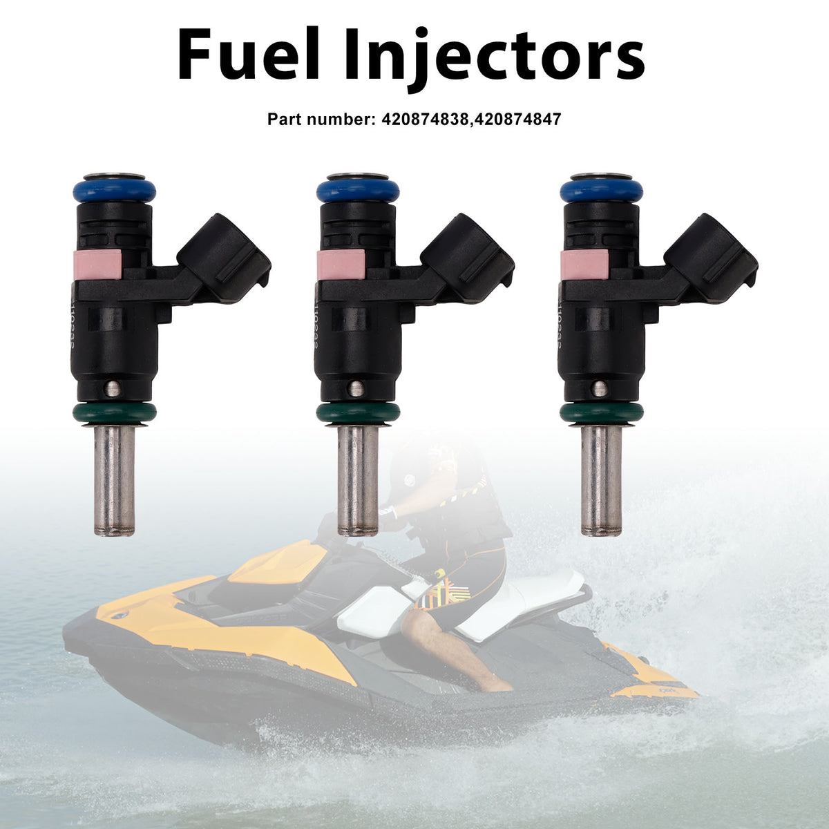 Sea-Doo SPARK GTR GTI GTS 3PC 420874847 Fuel Injectors 420874838