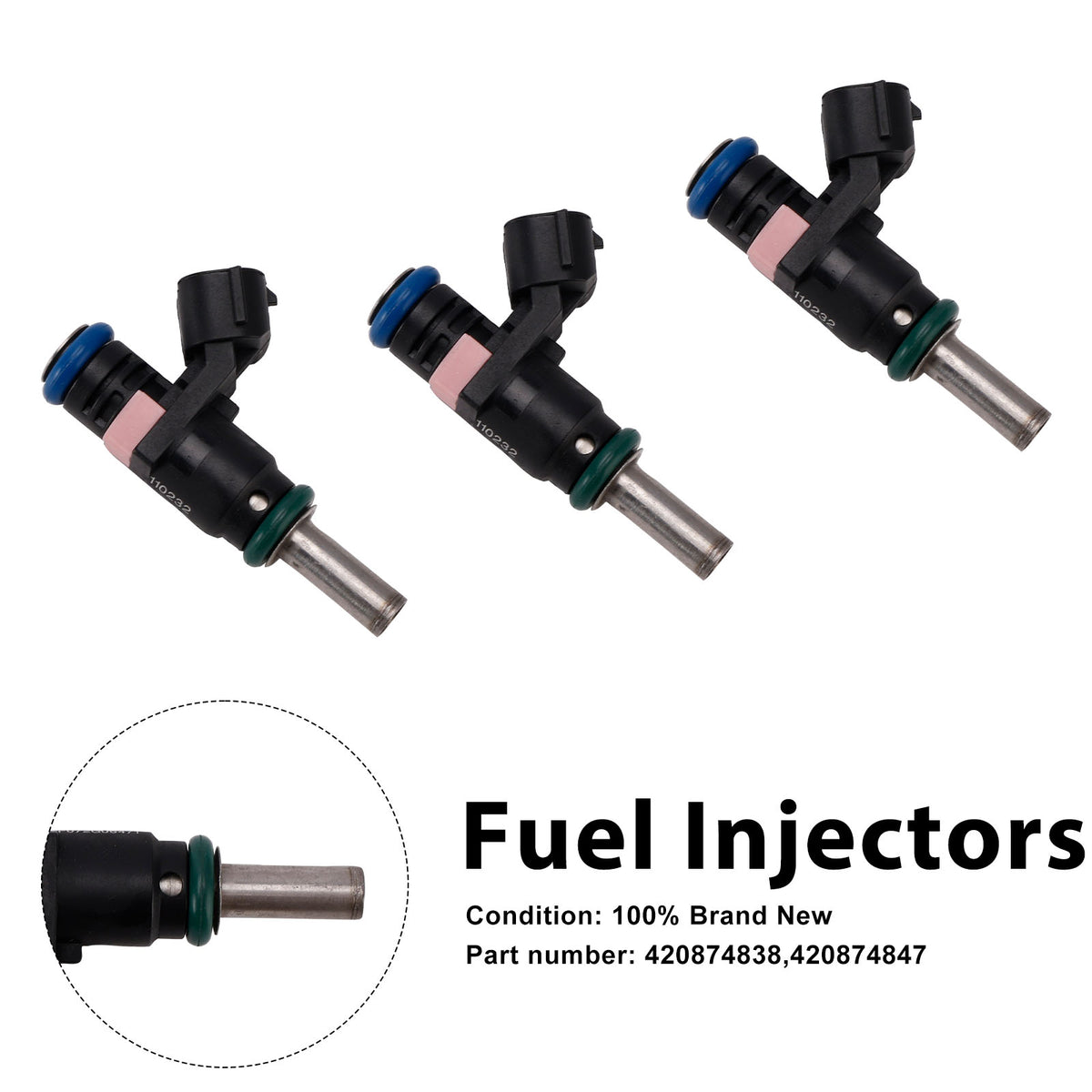 Sea-Doo SPARK GTR GTI GTS 3PC 420874847 Fuel Injectors 420874838
