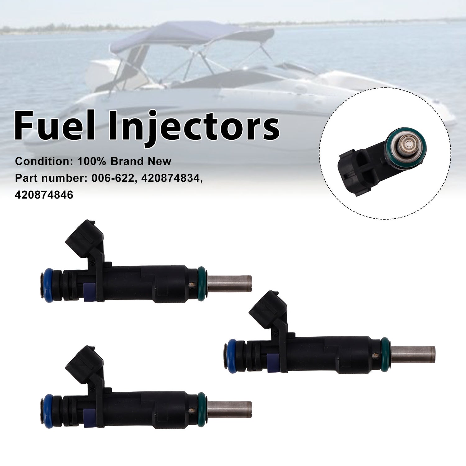 Sea-Doo GTI 155 GTR 215 RXT 260 3PC 420874834 Fuel Injectors 420874846