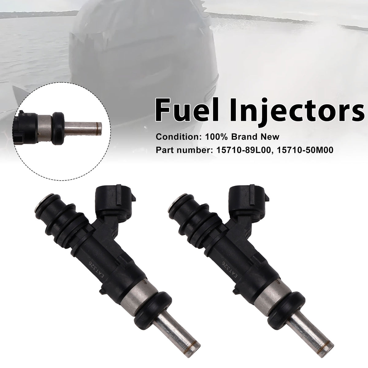 Suzuki Outboard 15HP 9.9HP 20HP 2PC 15710-89L00 Fuel Injectors 15710-50M00