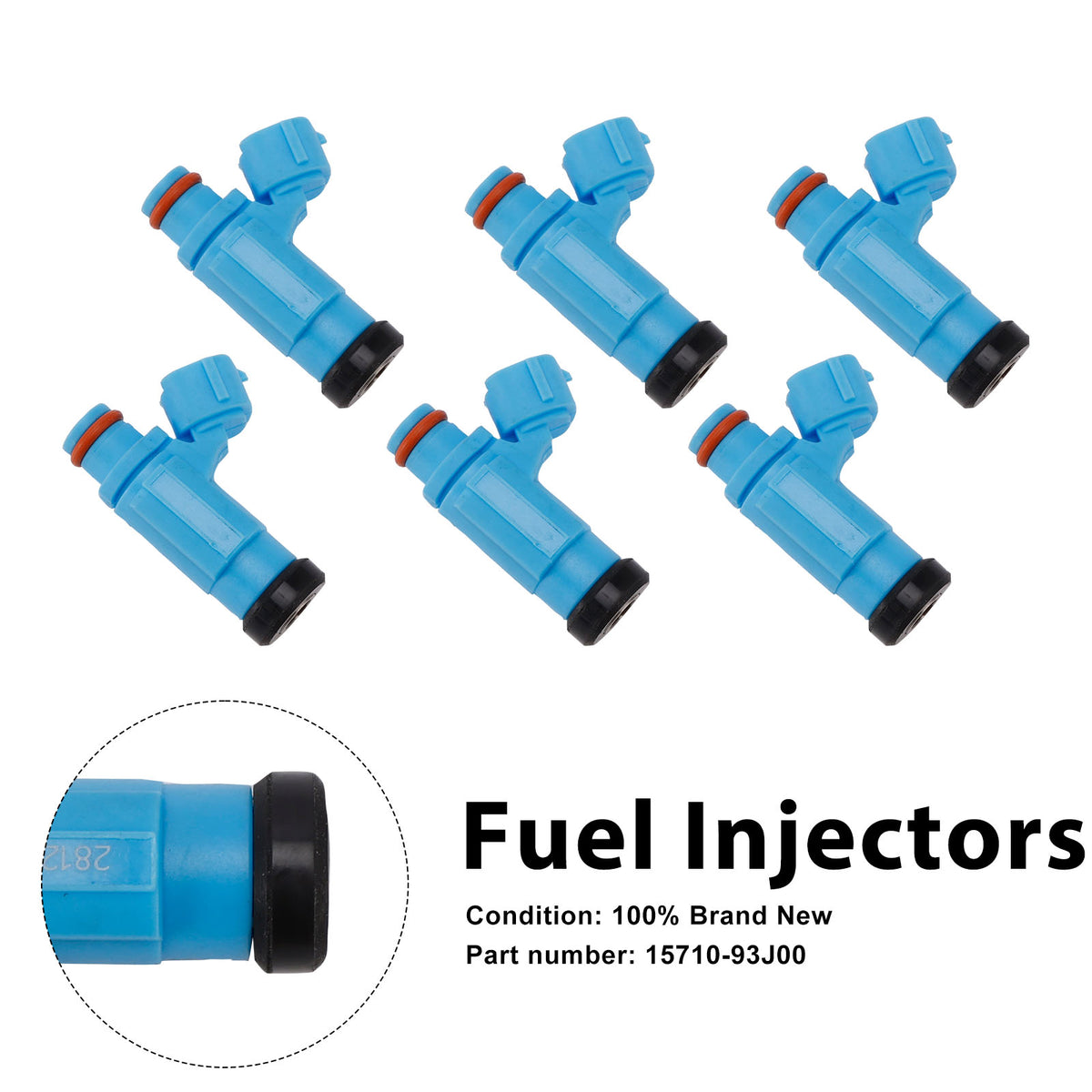 Suzuki Outboard 200HP 225HP 250HP 6PC Fuel Injectors 15710-93J00