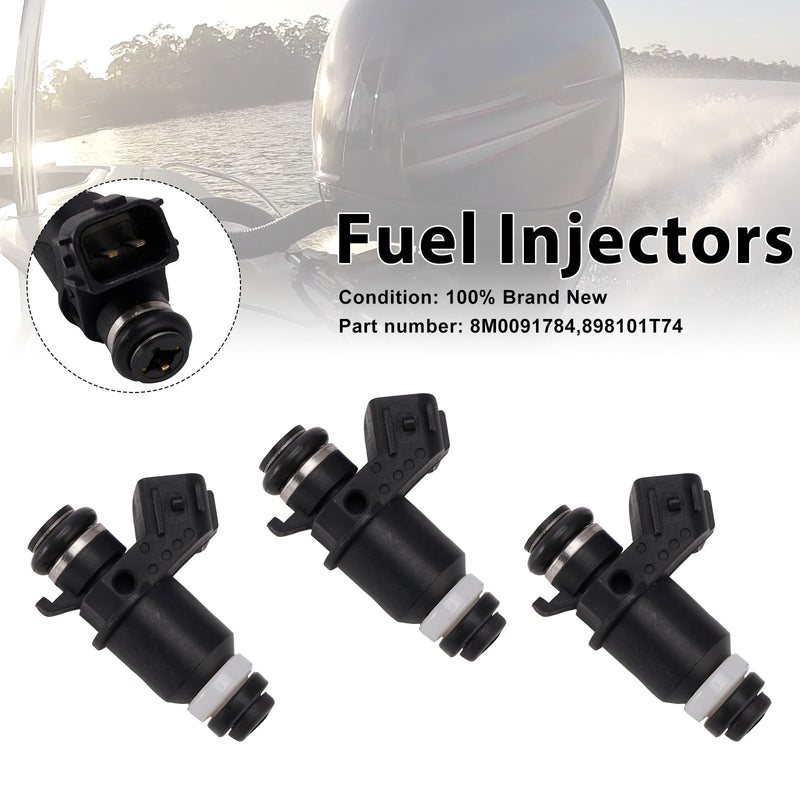 Mercury Mariner Outboard 25HP 30HP 3PC 8M0091784 Fuel Injectors 898101T74