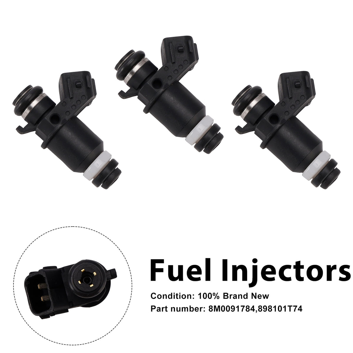 Mercury Mariner Outboard 25HP 30HP 3PC 8M0091784 Fuel Injectors 898101T74