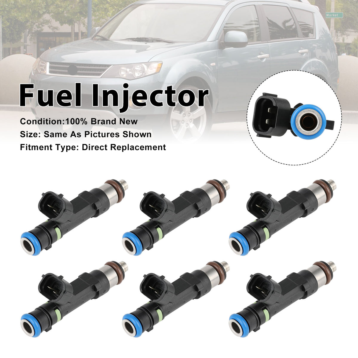 Mitsubishi Outlander 3.0L V6 2007-2013 1465A080 6PCS Fuel Injector