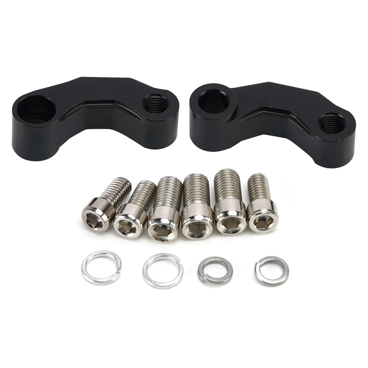Pair Black Aluminum Mirror Extenders Risers Extension 10mm Universal