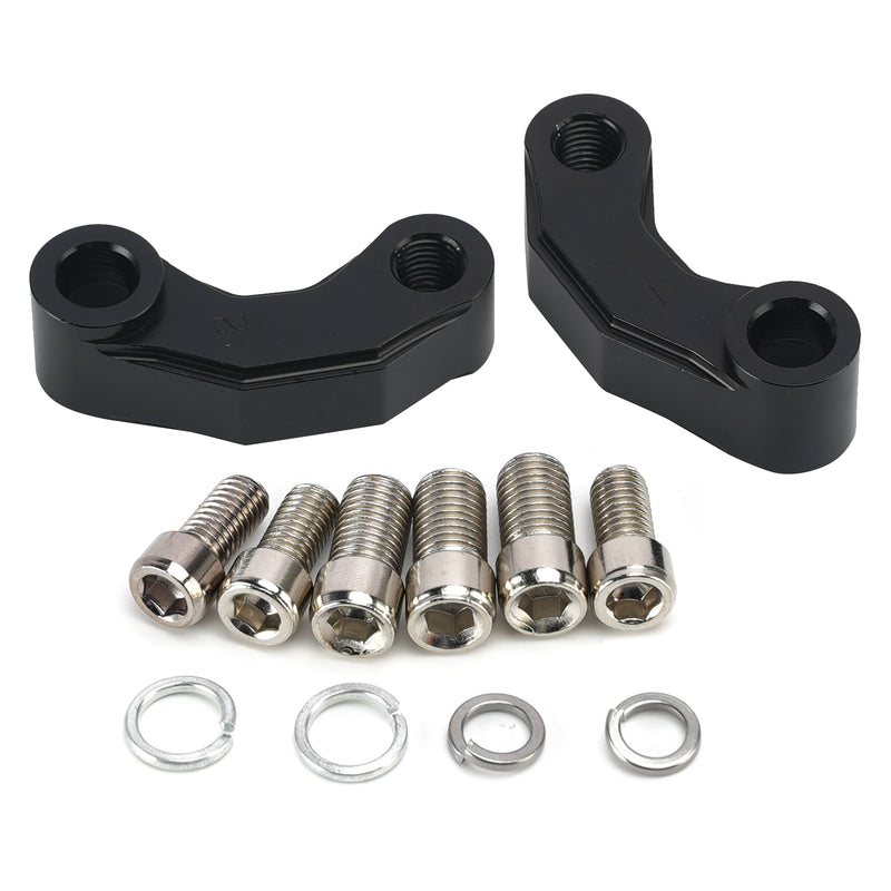 Pair Black Aluminum Mirror Extenders Risers Extension 10mm Universal