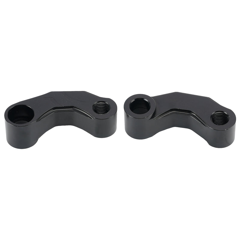 Pair Black Aluminum Mirror Extenders Risers Extension 10mm Universal