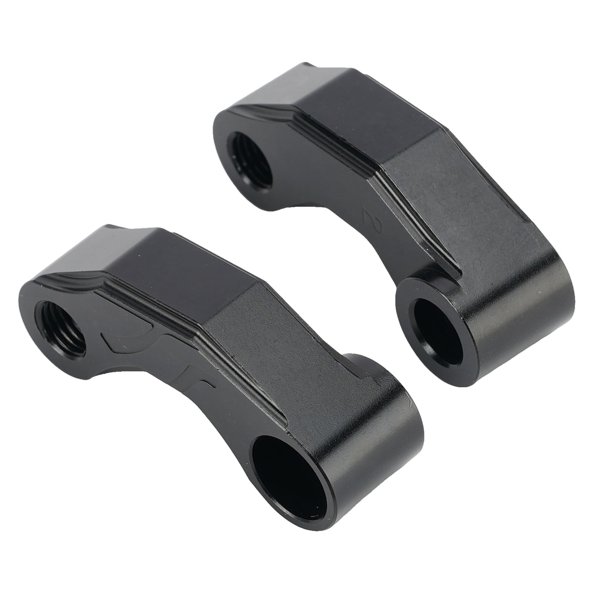Pair Black Aluminum Mirror Extenders Risers Extension 10mm Universal