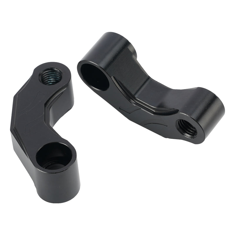 Pair Black Aluminum Mirror Extenders Risers Extension 10mm Universal