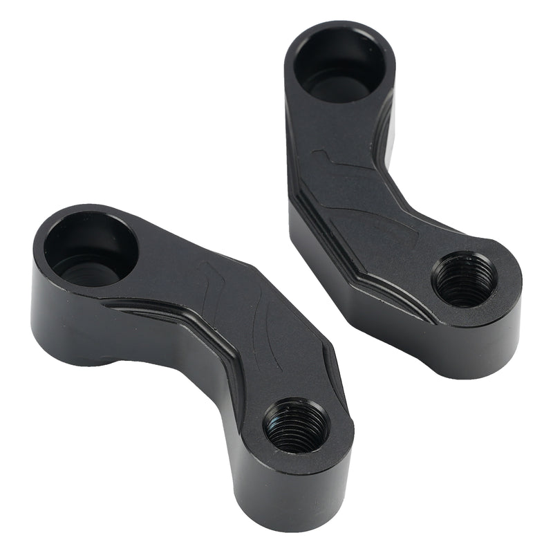 Pair Black Aluminum Mirror Extenders Risers Extension 10mm Universal