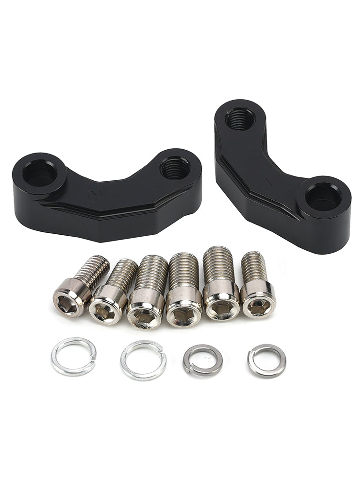 Pair Black Aluminum Mirror Extenders Risers Extension 10mm Universal