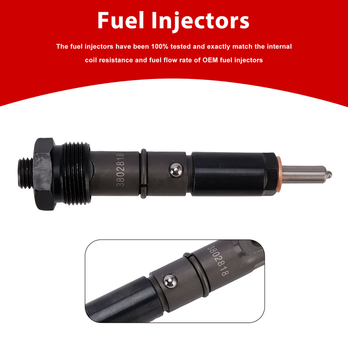 Cummins Marine 6BTA 5.9L 3802818 Fuel Injectors 3802748RX 4089270RX
