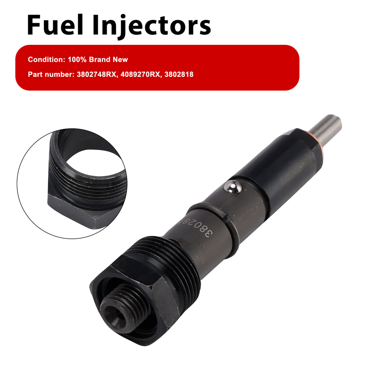 Cummins Marine 6BTA 5.9L 3802818 Fuel Injectors 3802748RX 4089270RX