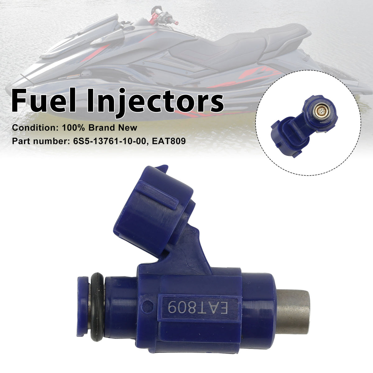 Yamaha WaveRunner VX HO SHO EAT809 Fuel Injectors 6S5-13761-10-00