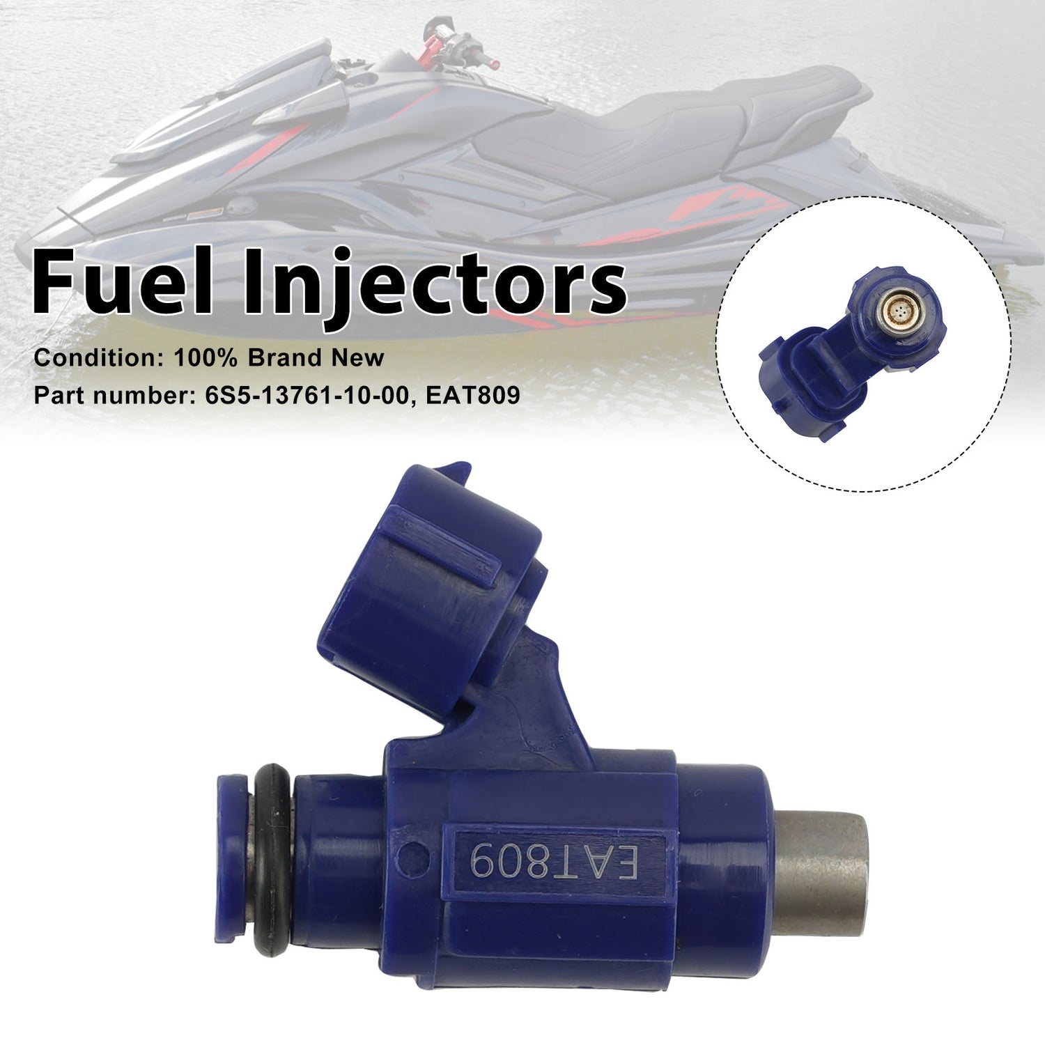 Yamaha WaveRunner VX HO SHO EAT809 Fuel Injectors 6S5-13761-10-00