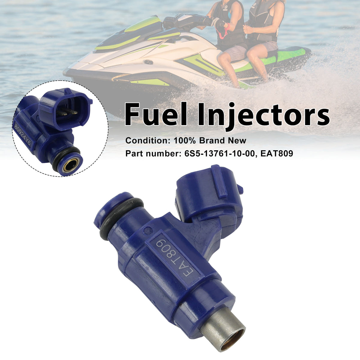 Yamaha WaveRunner VX HO SHO EAT809 Fuel Injectors 6S5-13761-10-00