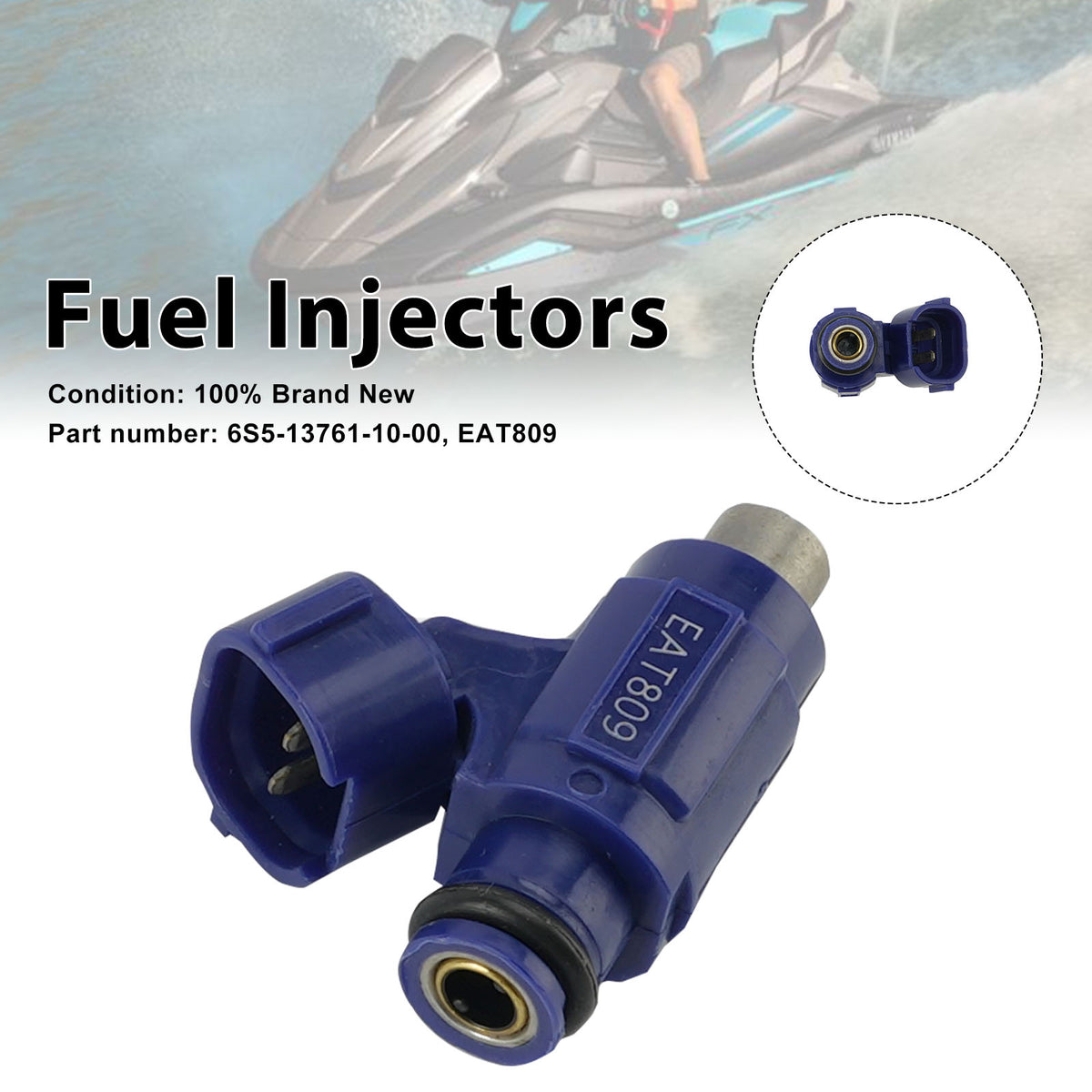 Yamaha WaveRunner VX HO SHO EAT809 Fuel Injectors 6S5-13761-10-00