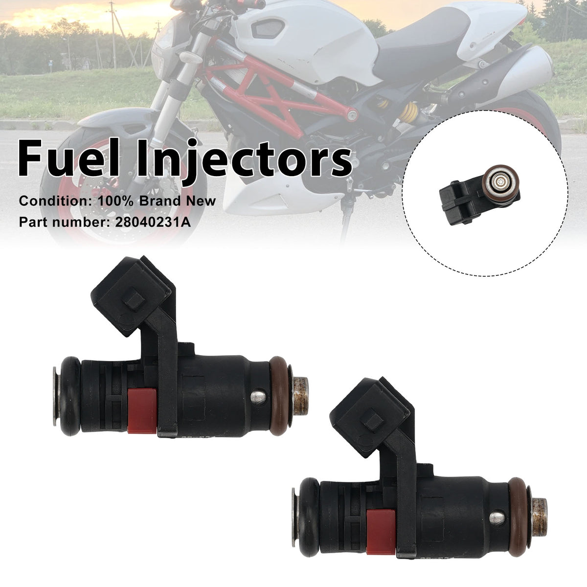 Ducati Monster 659 797 796 1110 2PC Fuel Injectors 28040231A