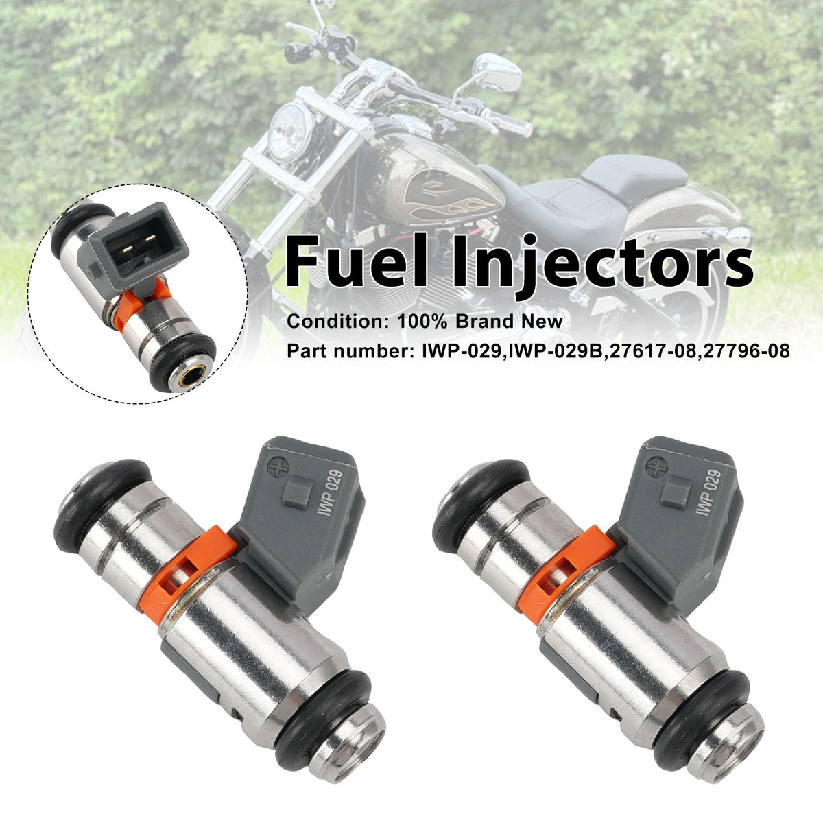 Electra Glide Street Glide Road King 2008-2017 2PC Fuel Injectors IWP-029
