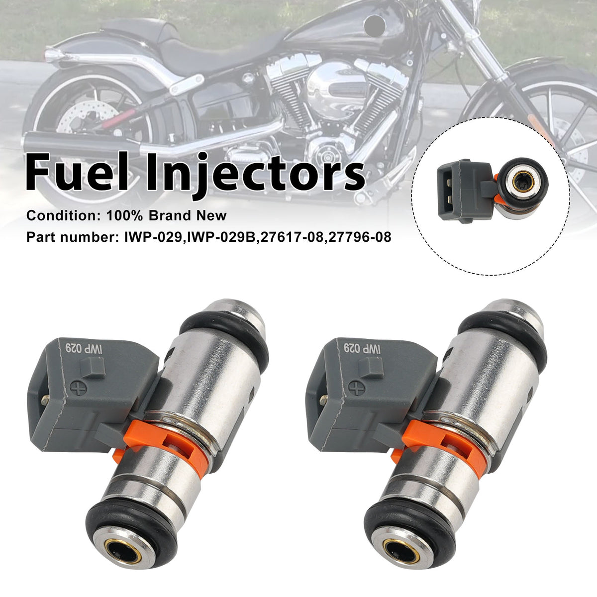 Electra Glide Street Glide Road King 2008-2017 2PC Fuel Injectors IWP-029